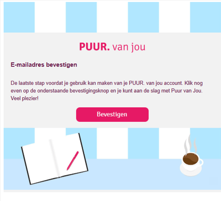 email adres bevestigen bij account aanmaken